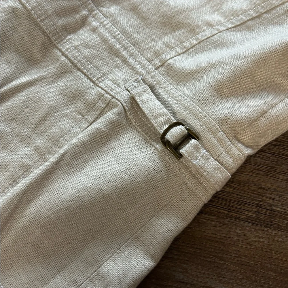 Kasper Safari Style Blazer Jacket Linen Blend Cream/Tan Size 10 - Picture 6 of 12